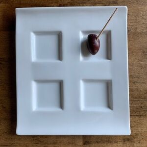 Fortessa "Fortaluxe" Square 4-Section Appetizer Plate | Porcelain | Germany